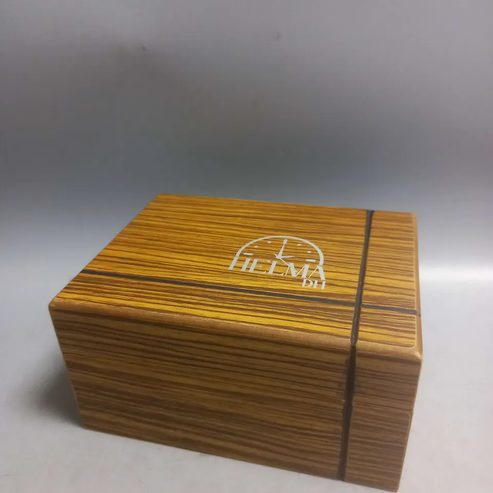 BOXED HELMA DH WATCH WITH GREEN FACE IN SILVER