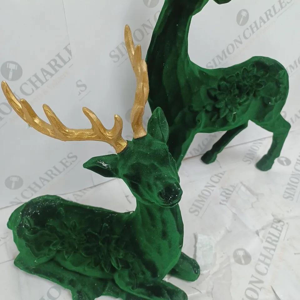 ALISON CORK SET OF 2 VELVET HENRY STAGS