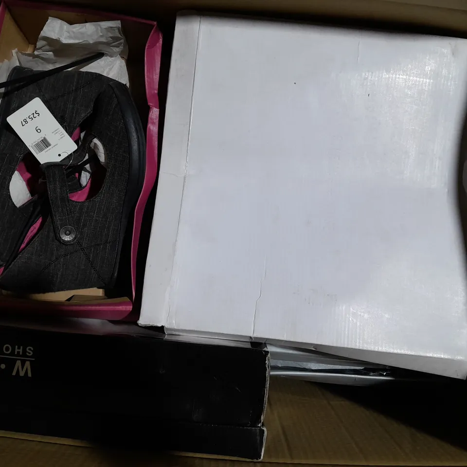 APPROXIMATELY 10 BOXED PAIR OF ASSORTED SHOES IN VARIOUS STYLES AND SIZES 