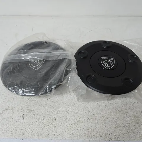 PAIR OF PEUGEOT WHEEL HUB CAPS 