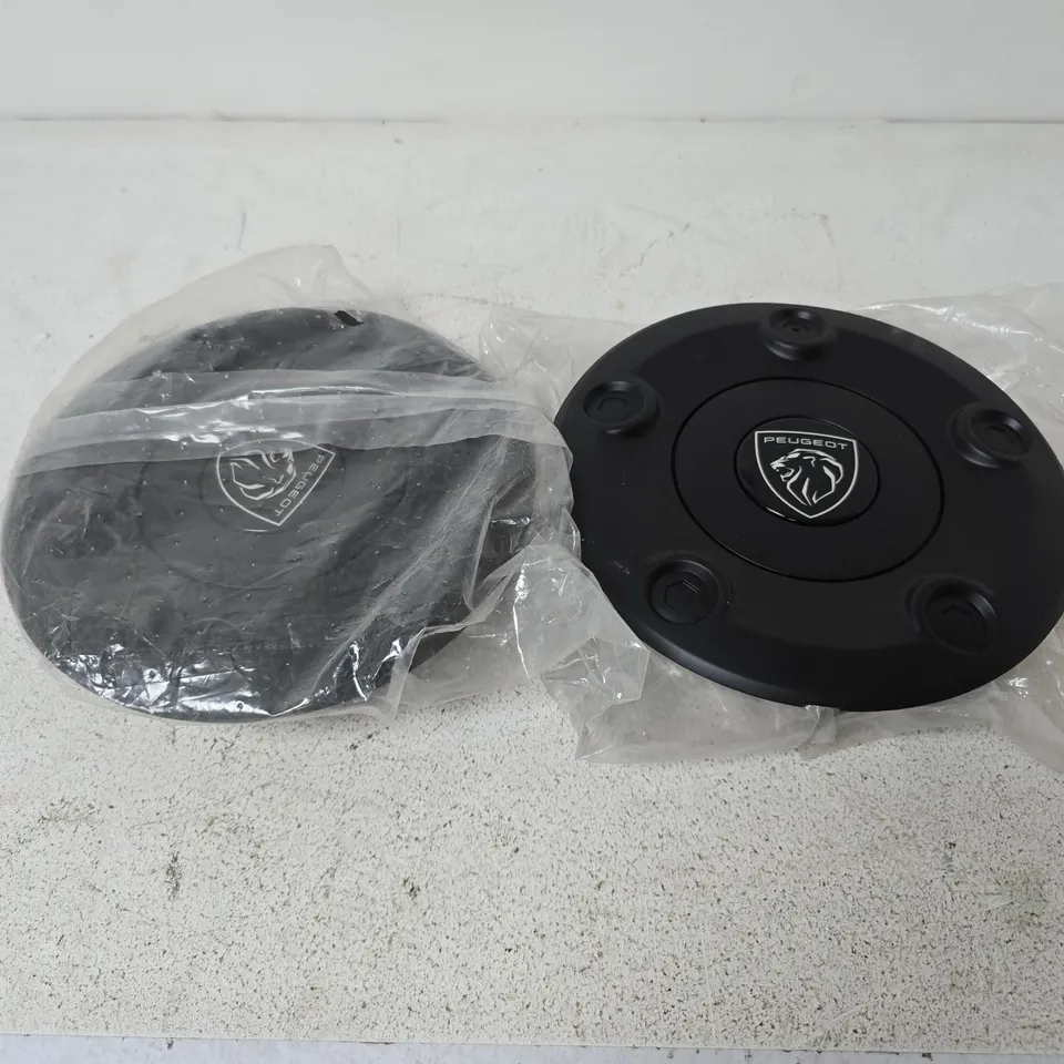 PAIR OF PEUGEOT WHEEL HUB CAPS