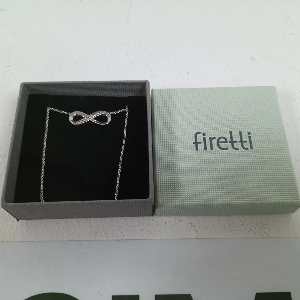 BOXED FIRETTI INFINITY NECKLACE – SILVER TONE