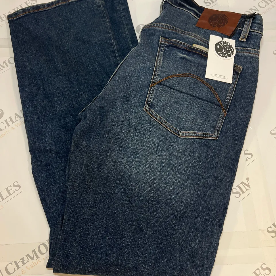 PRETTY GREEN REGULAR FIT JEANS IN NAVY SIZE 32W/32L