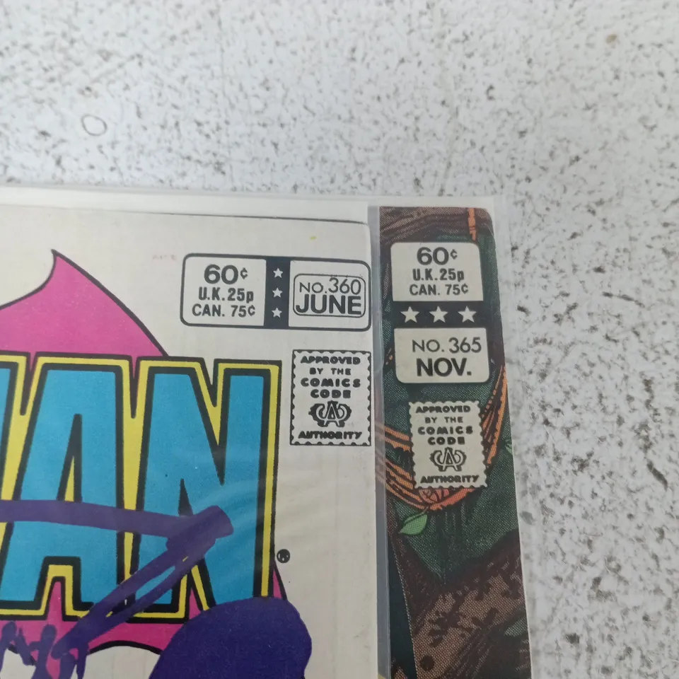 LOT OF 2 VINTAGE BATMAN COMICS - INCLUDE ISSUES 360 & 365