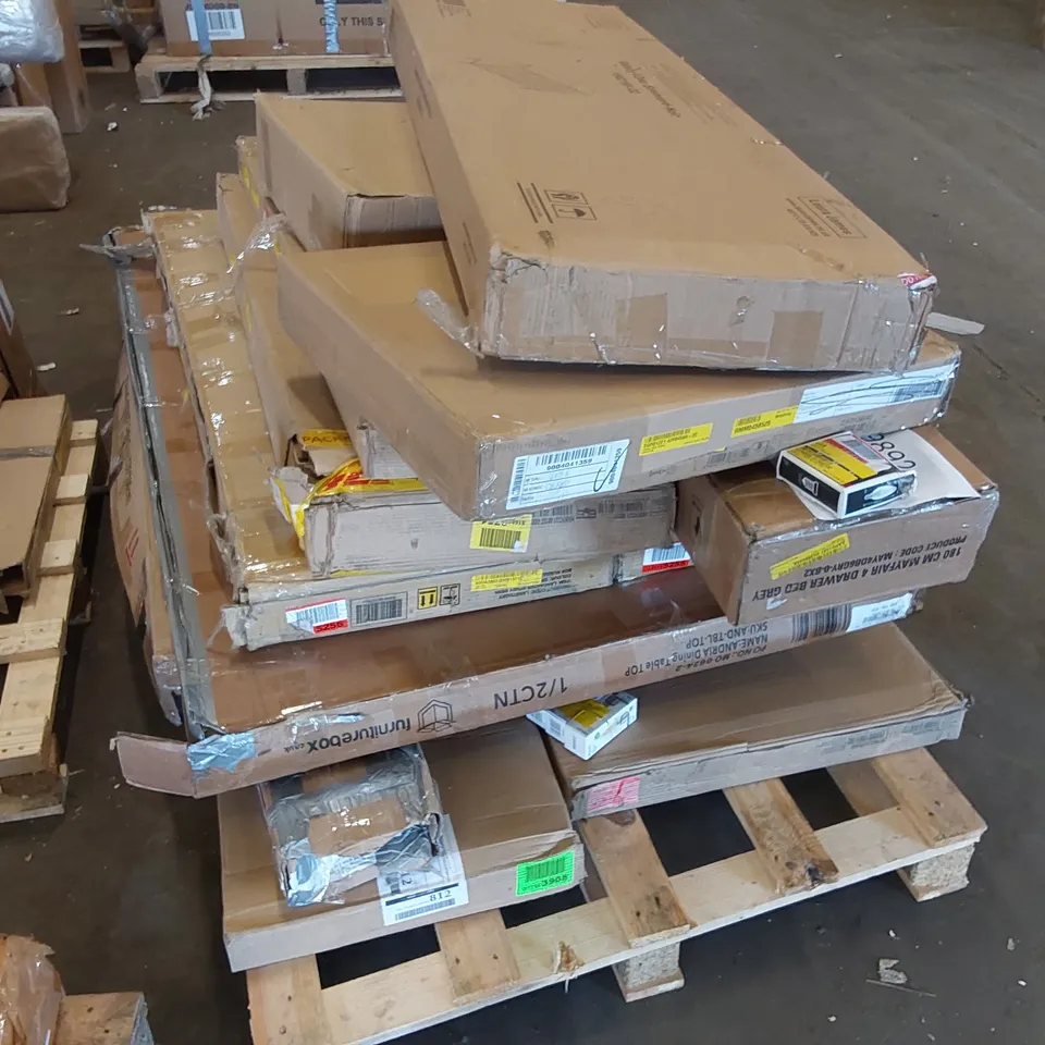 PALLET OF ASSORTED FURNITURE PARTS 