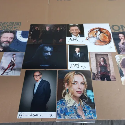 LOT OF APPROXIMATELY 15 SIGNED PHOTOGRAPHS TO INCLUDE MICHAEL SHEEN, BILL NIGHY AND AMY MANSON