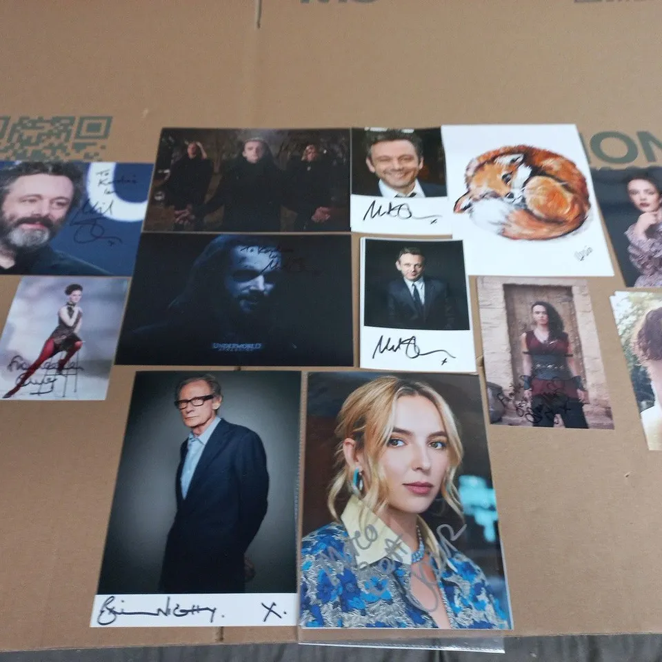 LOT OF APPROXIMATELY 15 SIGNED PHOTOGRAPHS TO INCLUDE MICHAEL SHEEN, BILL NIGHY AND AMY MANSON