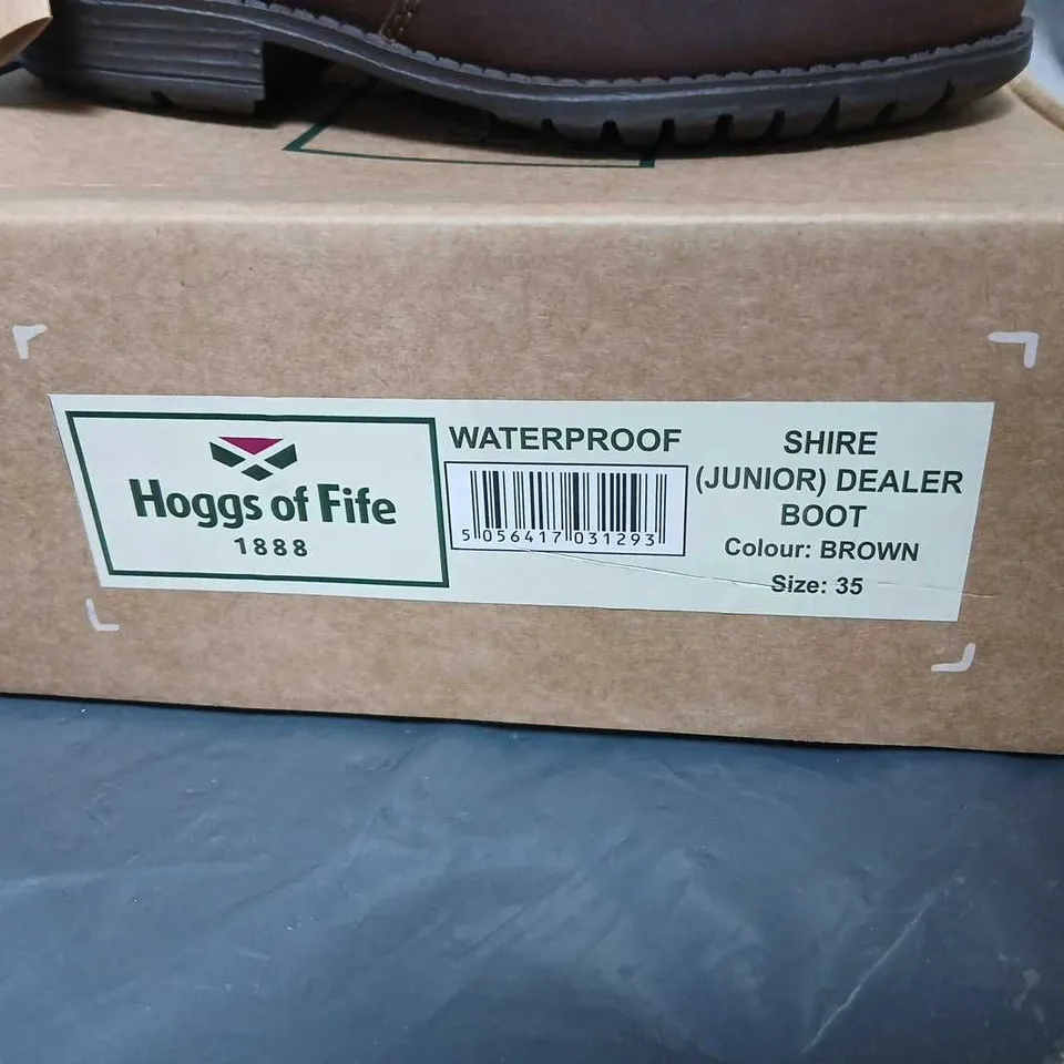HOGGS OF FIFE SHIRE JUNIOR DEALER BOOT – BROWN LEATHER, UK 3.5 (EU 35)