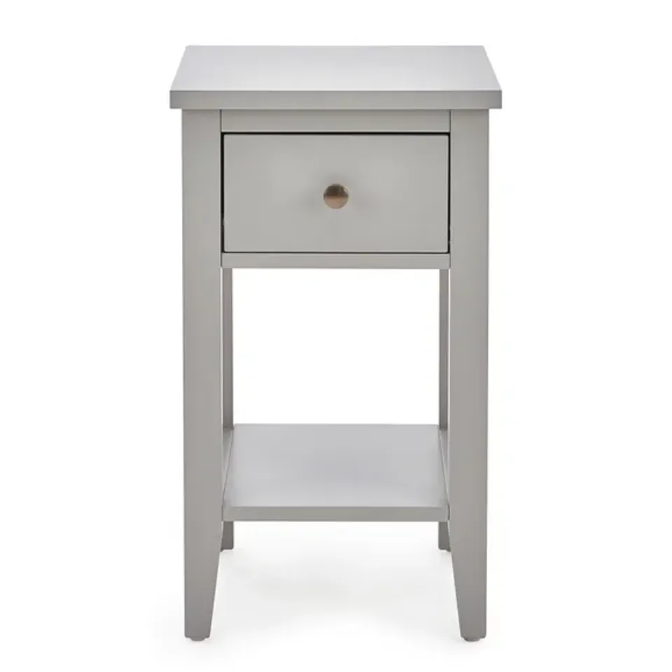 BOXED LYNTON COMPACT 1-DRAWER BEDSIDE TABLE - GREY