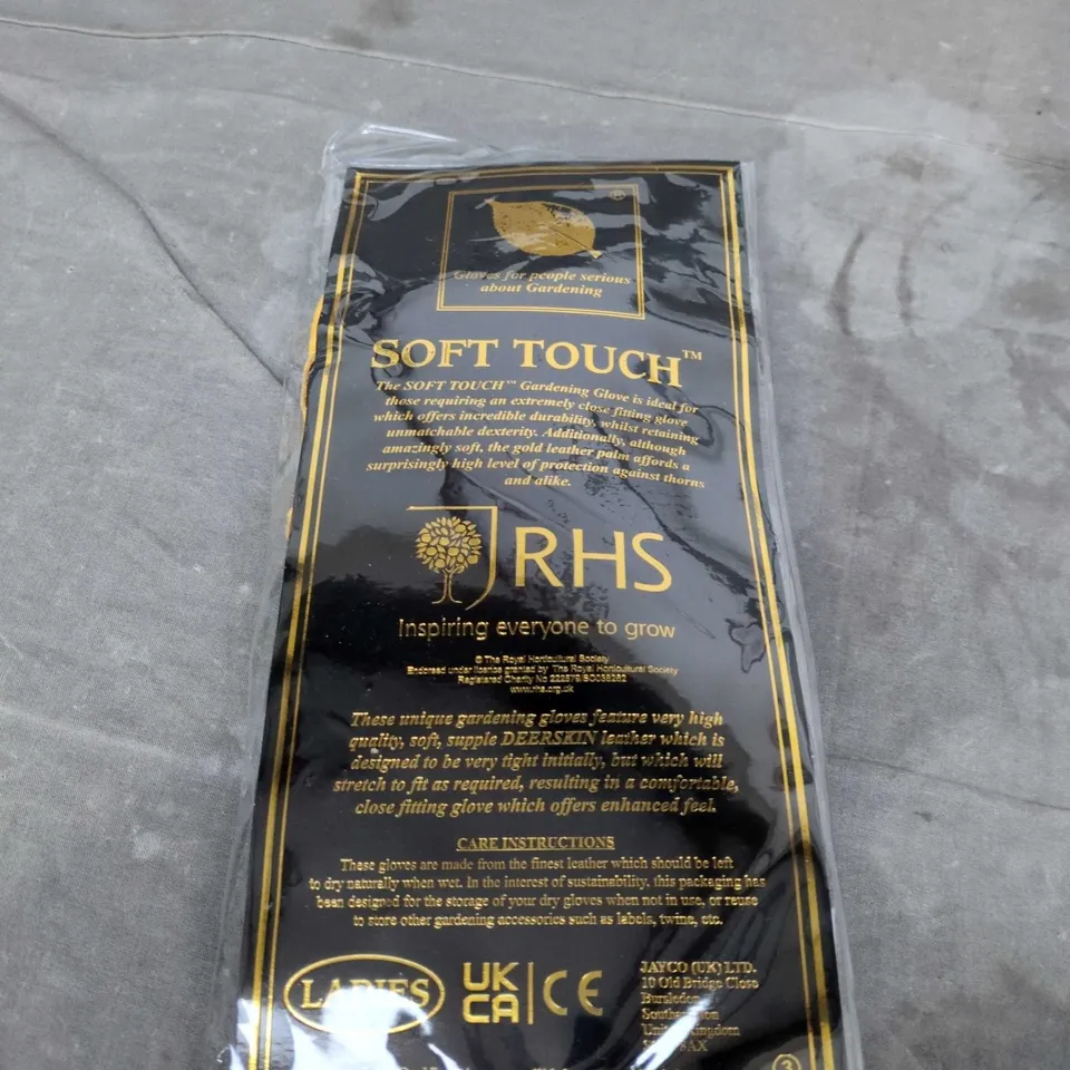 RHS GOLD LEAF SOFT TOUCH GARDENING GLOVES – LADIES, 1 PAIR
