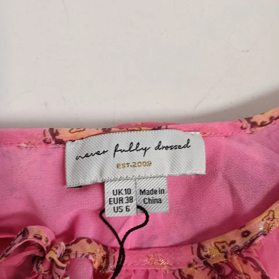 NEVER FULLY DRESSED PINK MIX ELLA MINI DRESS – UK 10 (EU 38) US 6