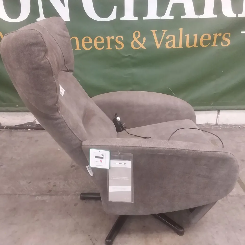QUALITY ITALIAN DESIGNER GENTLE SWIVEL CHAIR RX POWER GREY LEATHER