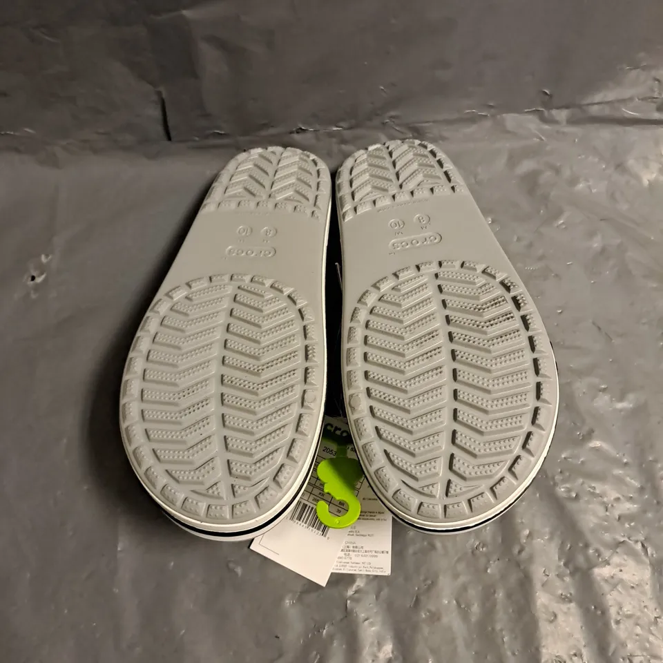 PAIR OF CROCS BAYABAND SLIDES IN GREY SIZE UK M7/W8