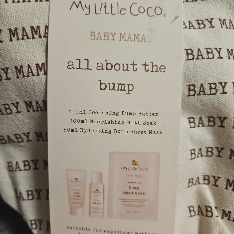 MY LITTLE COCO BABY MAMA ALL ABOUT THE BUMP SKINCARE SET – HYDRATING BUMP SHEET MASK, BUMP BUTTER & BATH SOAK