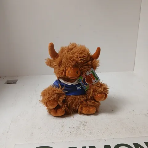 FOOTBALL HIGHLAND COW SCOTLAND SOFT TOY