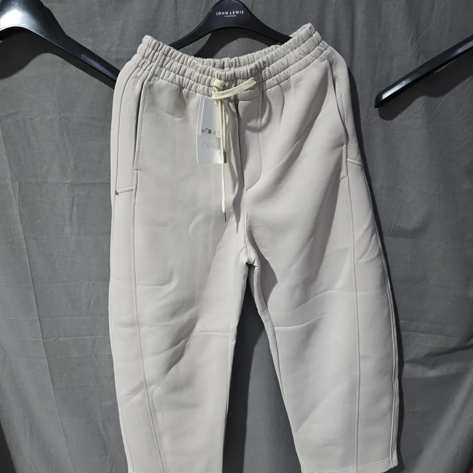ZARA LIGHT GREY JOGGERS WITH DRAWSTRING – XS
