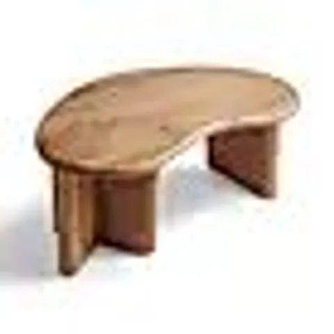 BOXED LUDO KIDNEY SHAPED COFFEE TABLE, MANGO WOOD - MIDTONE (1 BOX)