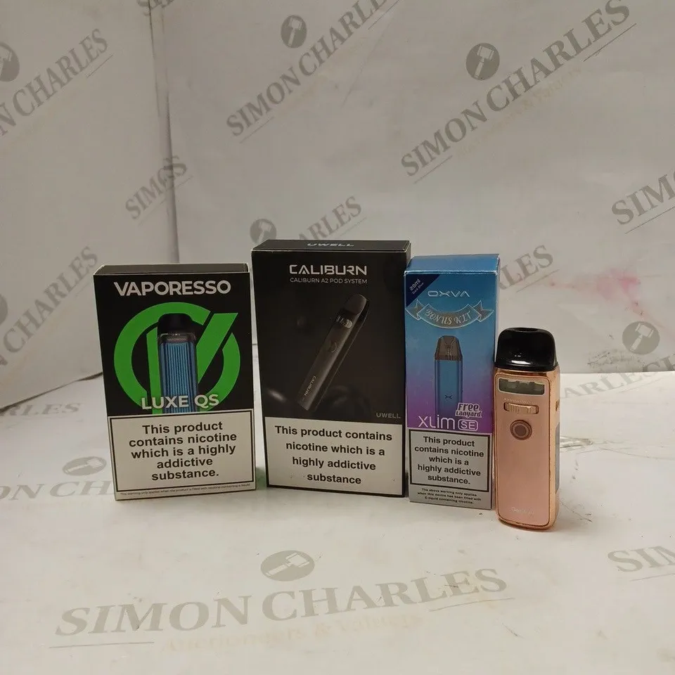 BOX OF APPROX 10 ITEMS TO INCLUDE VAPORESSO LUXE QS, CALIBURN A2, OXVA XLIM SE. 