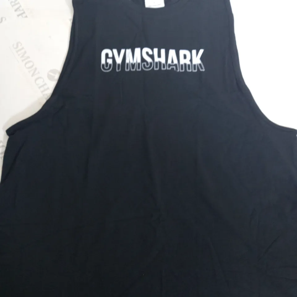 GYMSHARK BLACK TANK TOP-LARGE