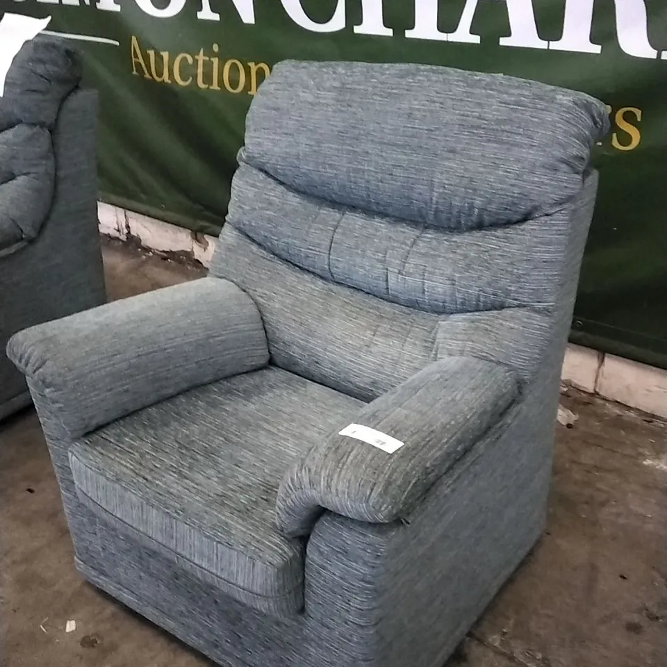 QUALITY BRITISH DESIGNED & MANUFACTURED G PLAN MALVERN ARMCHAIR WAFFLE MARINE FABRIC 