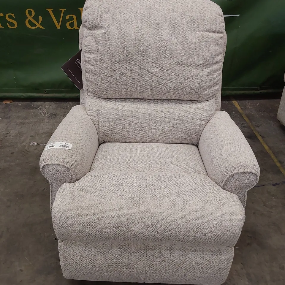 QUALITY BRITISH DESIGNER G PLAN NEWMARKET EASY CHAIR SPECKLE FAWN FABRIC 