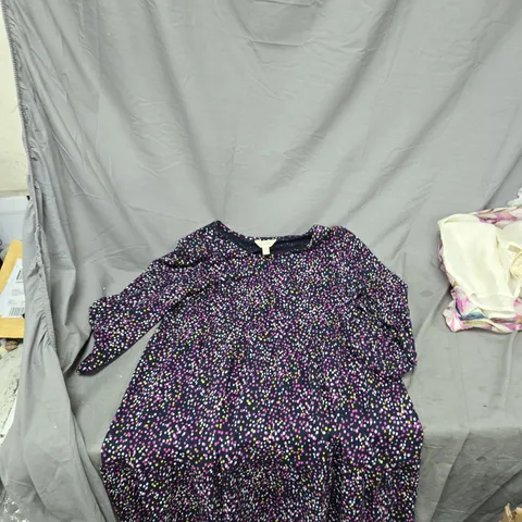 SEASALT CORNWALL NAVY ORGANIC COTTON DRESS – MULTICOLOUR DOT PATTERN, UK 10