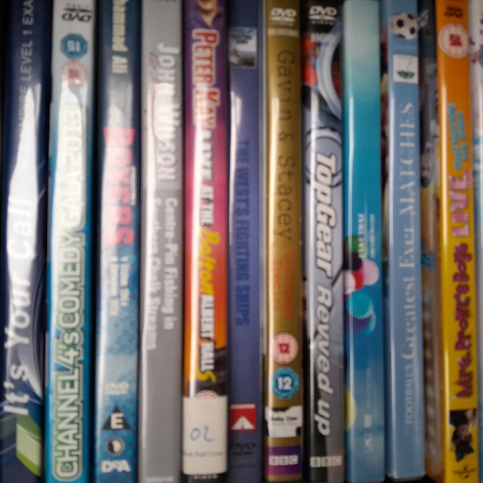 BOX OF APPROXIMATELY 20 ASSORTED DVDS TO INCLUDE CSI, GREAT RIVER JOURNEYS, NORFOLK AND WESTERN, ETC