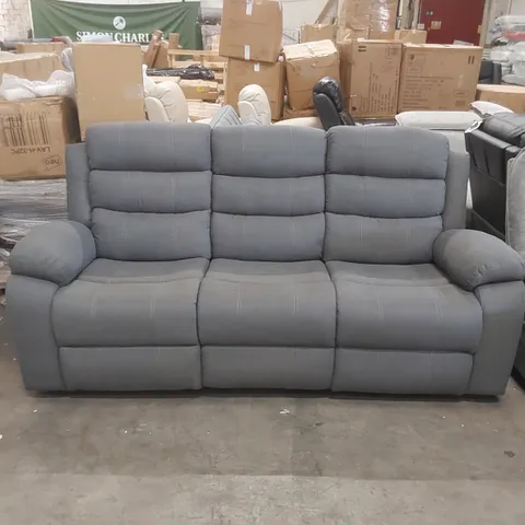 QUALITY DESIGNER FABRIC UPHOLSTERED MANUAL RECLINER SOFA