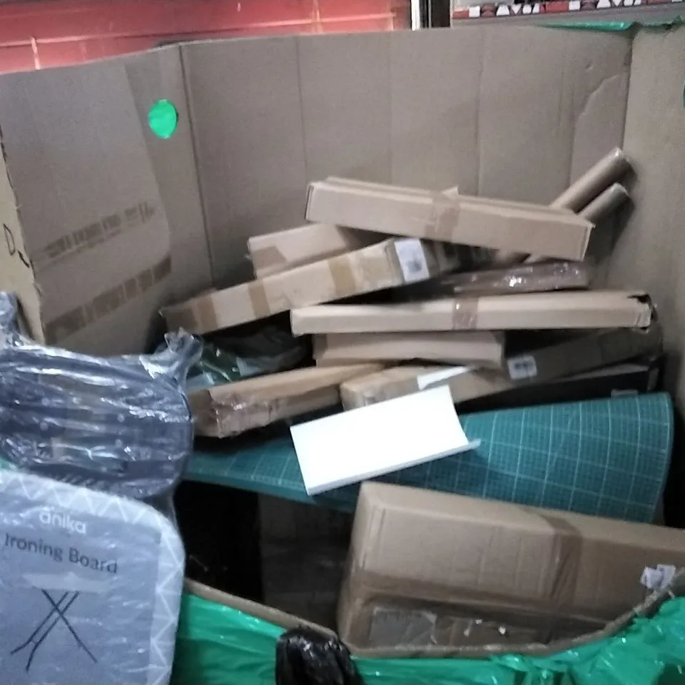 PALLET OF ASSORTED ITEMS TO INCLUDE: ITISLL SPRAYERS, MIXER TAP, SPRINKLER, CEILING LIGHT, IRONING BOARD ETC