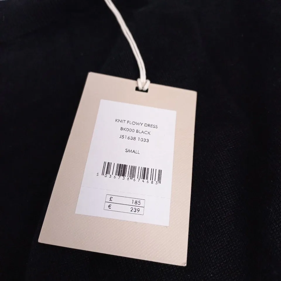JIGSAW KNIT FLOWY DRESS – UK SMALL – BLACK