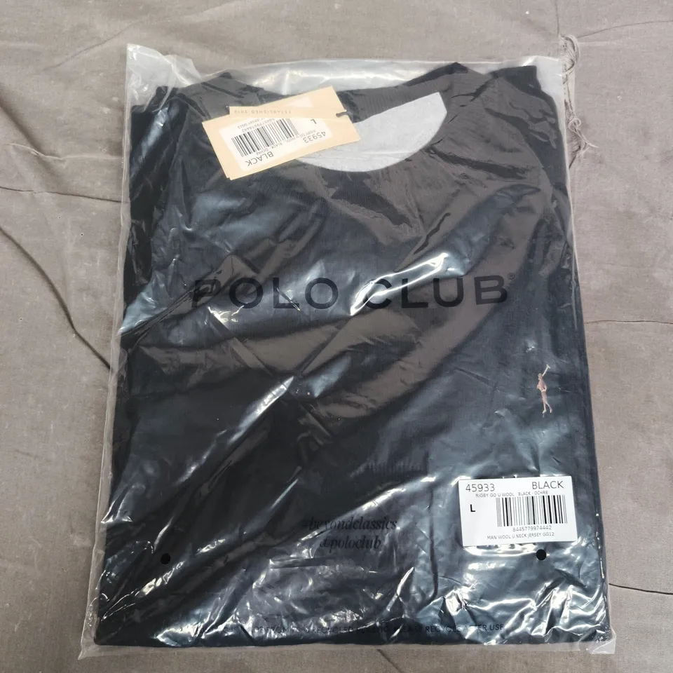 BAGGED POLO CLUB RIGBY GO U WOOL JERSEY IN BLACK - LARGE