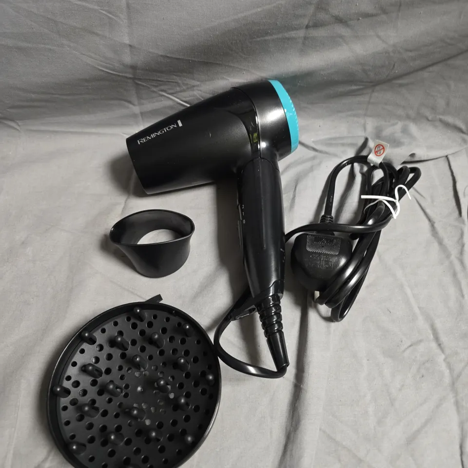 REMINGTON ON THE GO TRAVEL HAIR DRYER WITH DIFFUSER ATTACHMENT