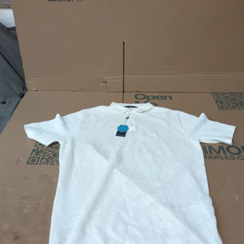 MR MARVIS AMSTERDAM WHITE POLO SHIRT – UK MEDIUM (M) HANDMADE IN PORTUGAL