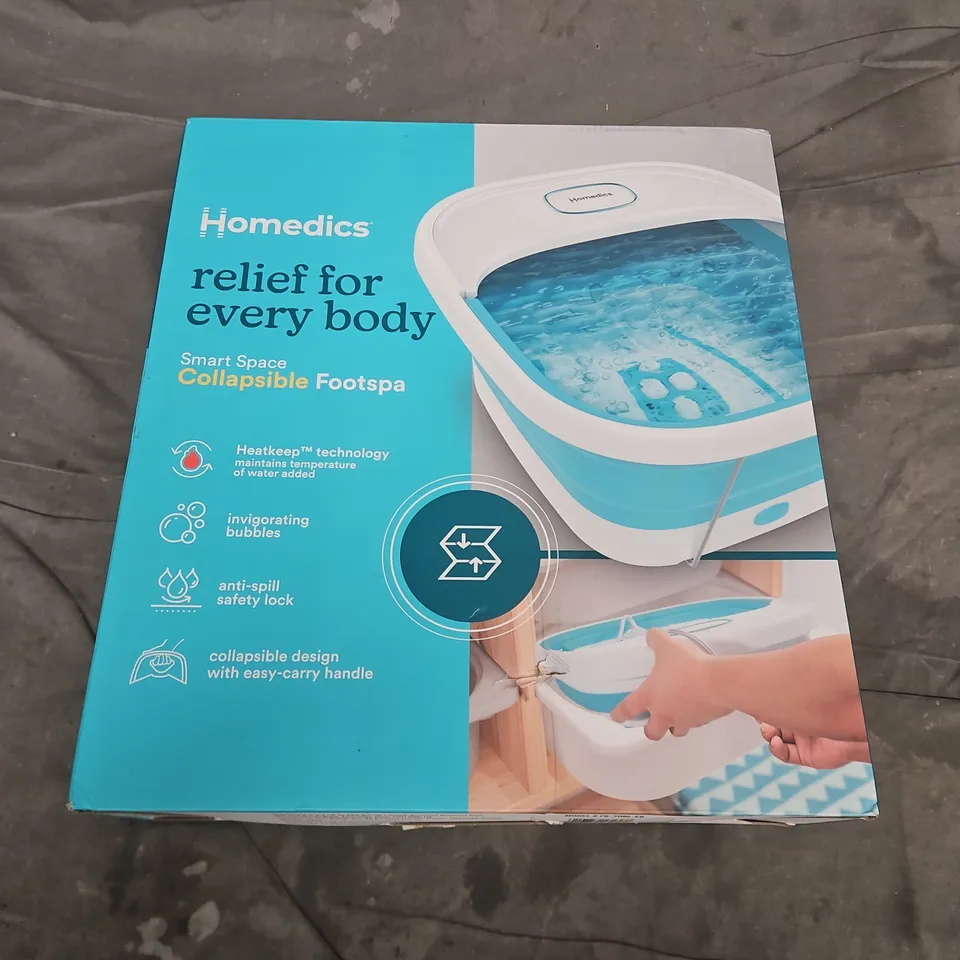 BOXED HOMEDICS SMART SPACE COLLAPSIBLE FOOT SPA