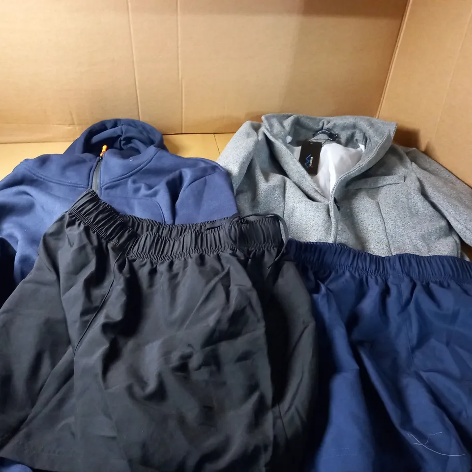 LOT OF APPROX 10 ASSORTED MENS CLOTHING ITEMS VARYING IN SIZE/COLOUR/STYLE TO INCLUDE: TROUSERS, SHORTS, TOPS