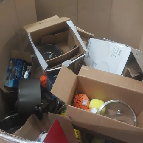 PALLET CONTAINING A VERY LARGE QUANTITY OF ASSORTED CONSUMER PRODUCTS INCLUDING: BESTWAY ELECTRIC AIR PUMP, DINNERWARE, SOFT TOYS, POTS & PANS ECT