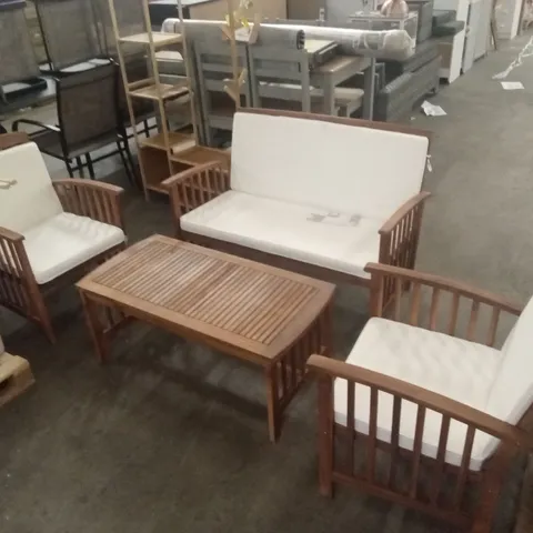 DESIGNER WOOD OUTDOOR 4-PIECE PATIO COFFEE TABLE SET