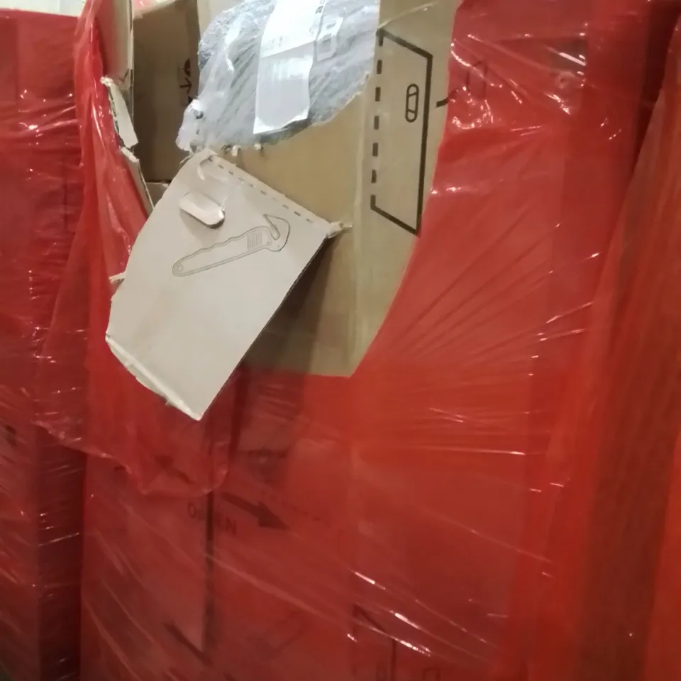 PALLET OF ASSORTED HOUSEHOLD GOODS AND PRODUCTS TO INCLUDE;AREA RUG,CEILING LIGHT,TOILET SEAT