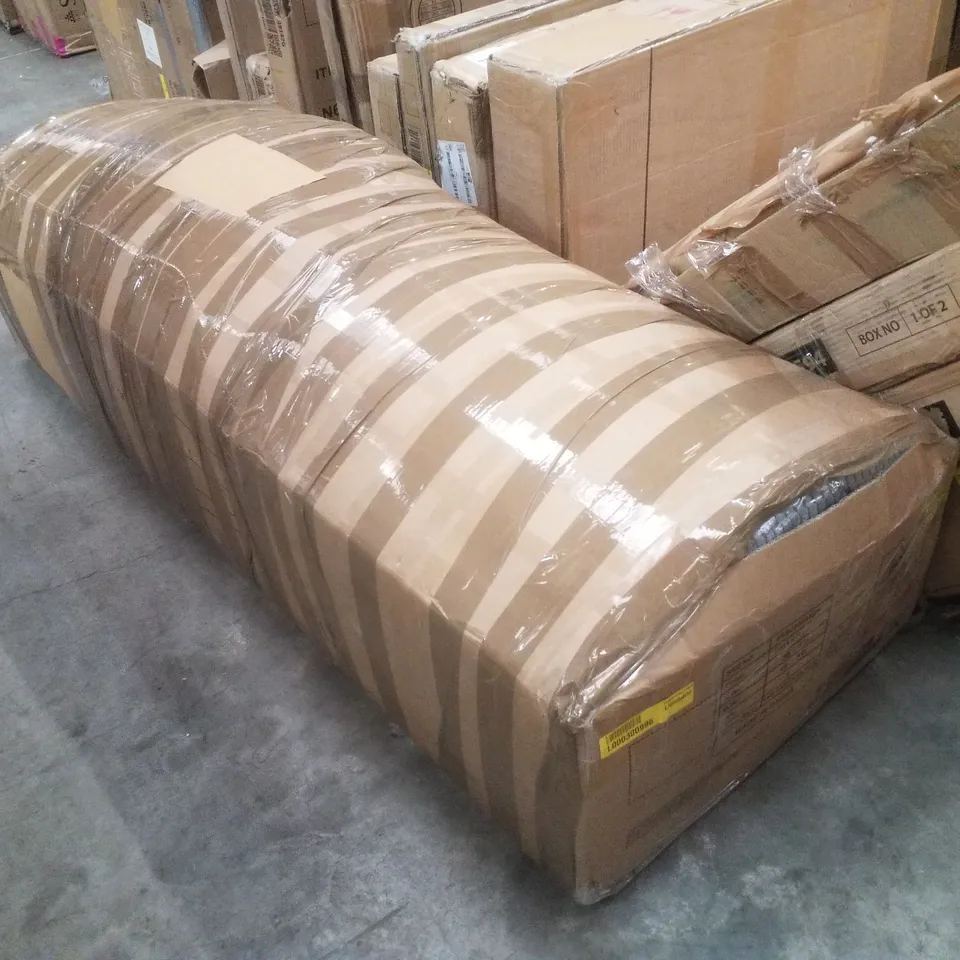BOXED DARK GREY CORDUROY SOFA