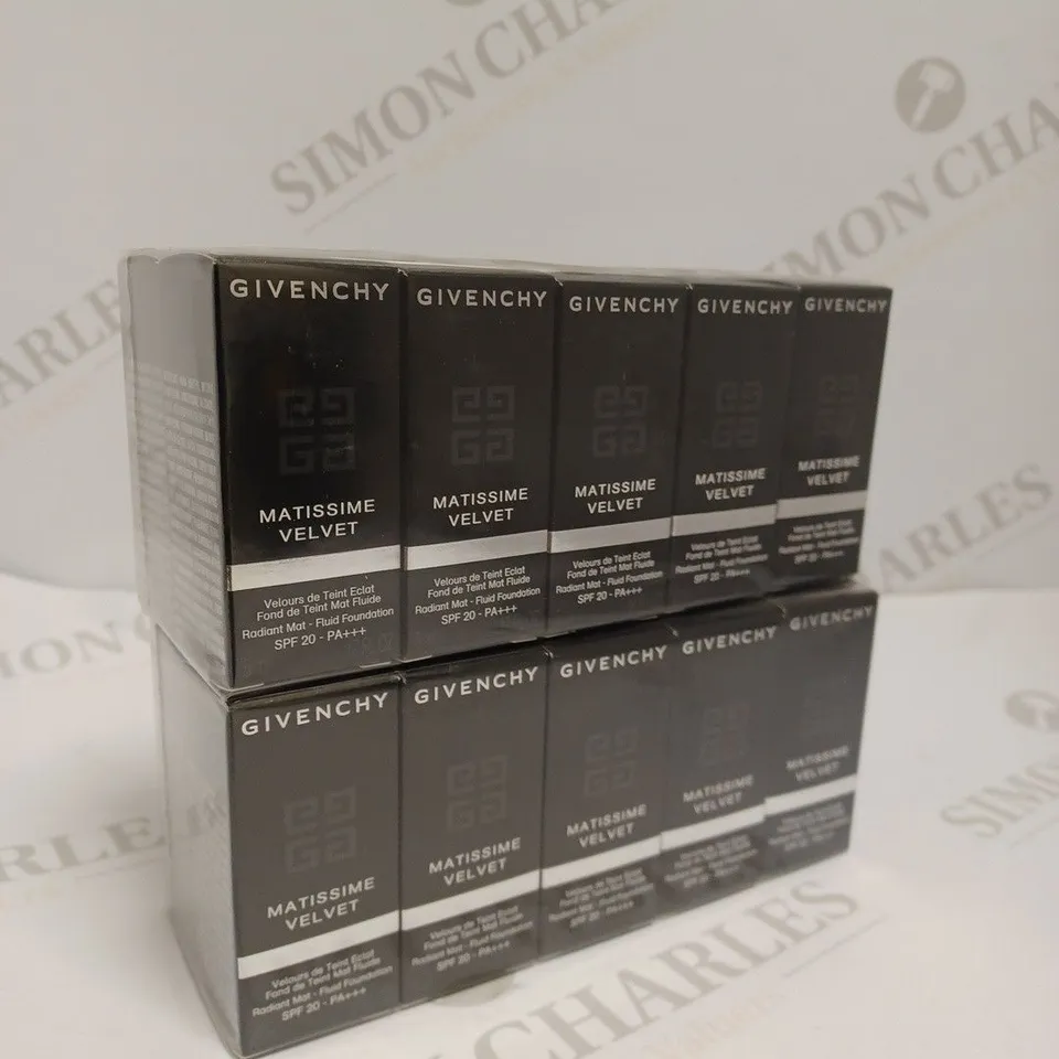 APPROXIMATELY 20 X 5ML GIVENCHY MATISSIME VELVET RADIANT MAT FLUID FOUNDATION #3.5 MAT VANILLA SAMPLES