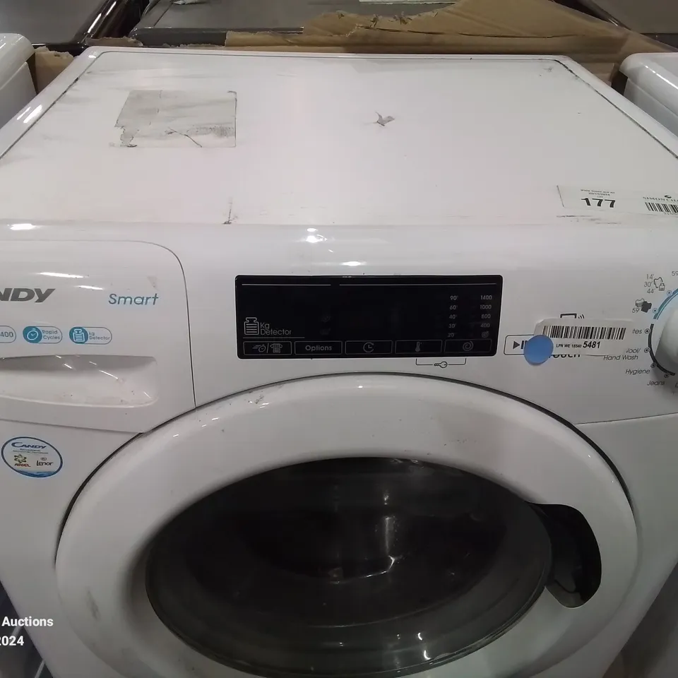 CANDY SMART CS149TE FREE STANDING WASHING MACHINE, 9 KG LOAD, 1400 RPM, ANDROID APP ENABLED, 16 PROGRAMMES, WHITE [ENERGY CLASS D]