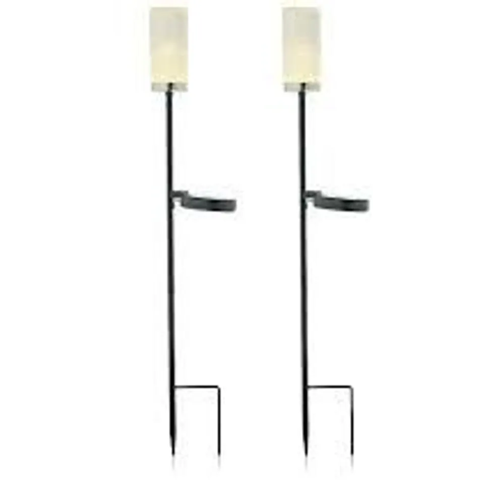 BOXED SET OF 2 SOLAR LED CRYSTAL EFFECT STAKE LIGHTS - COLOUR CHANGING