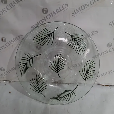 TEMP-TATIONS GLASS BOWL IN PALM DESIGN