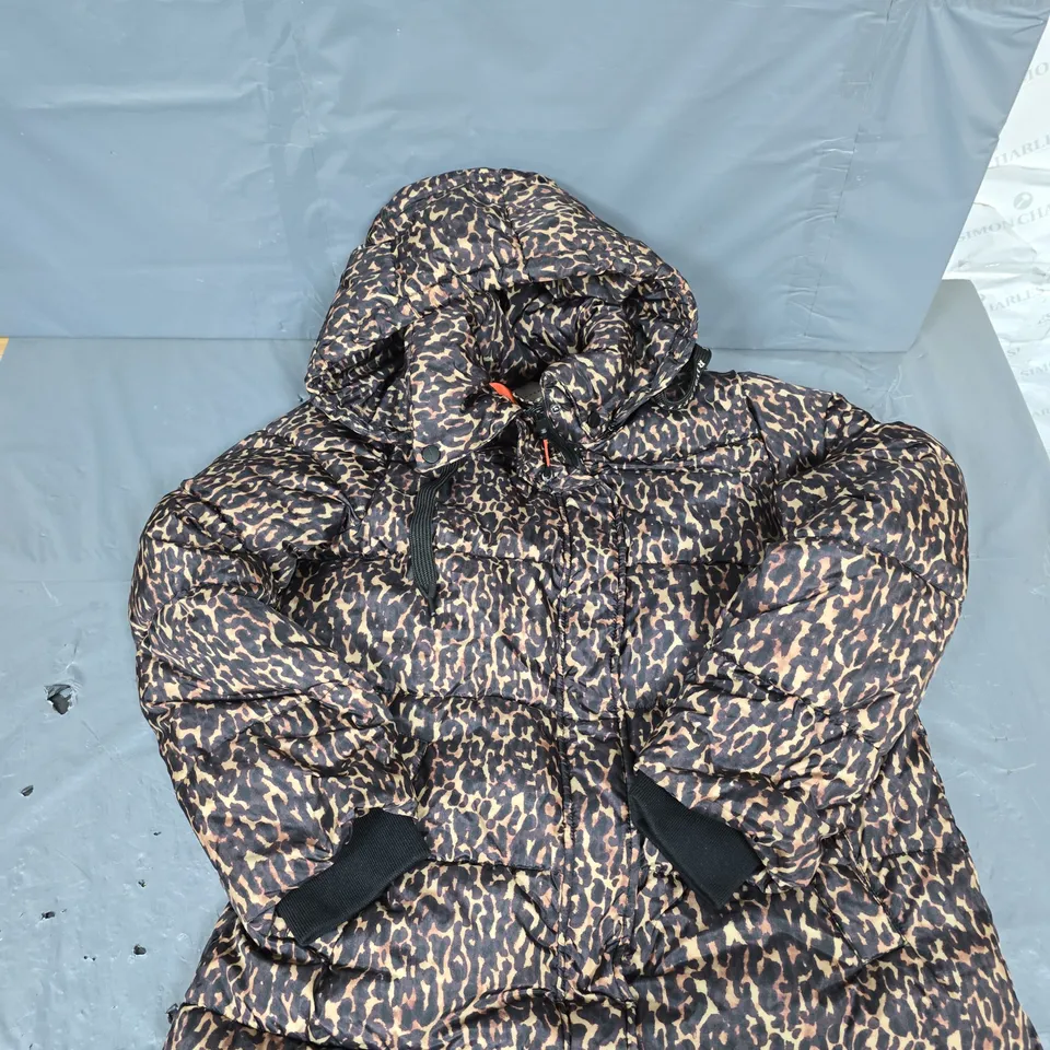 RINO & PELLE LEOPARD PRINT DESIGN PUFFER JACKET - 38