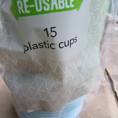 PALLET OF APPROXIMATELY 150 BOXES OF 60 REUSABLE PLASTIC CUPS