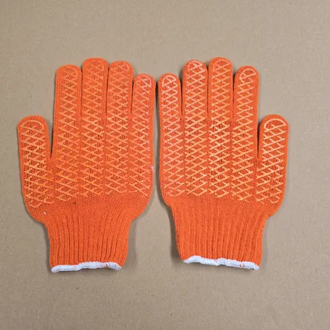 BRAND NEW 12-PACK OF CRISS CROSS ORANGE WORK GLOVES - SIZE UNSPECIFIED