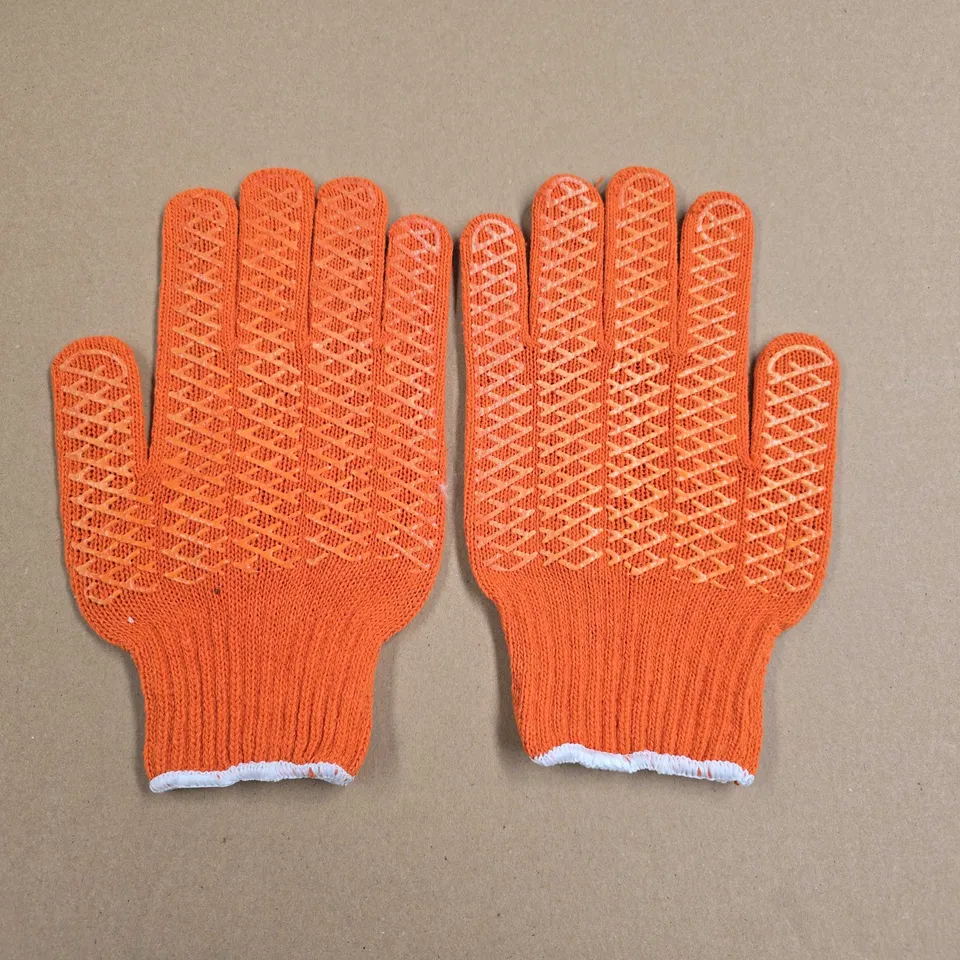 BRAND NEW 12-PACK OF CRISS CROSS ORANGE WORK GLOVES - SIZE UNSPECIFIED