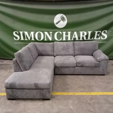 AMALFI STANDARD BACK FABRIC LEFT HAND CORNER CHAISE SOFA - CHARCOAL