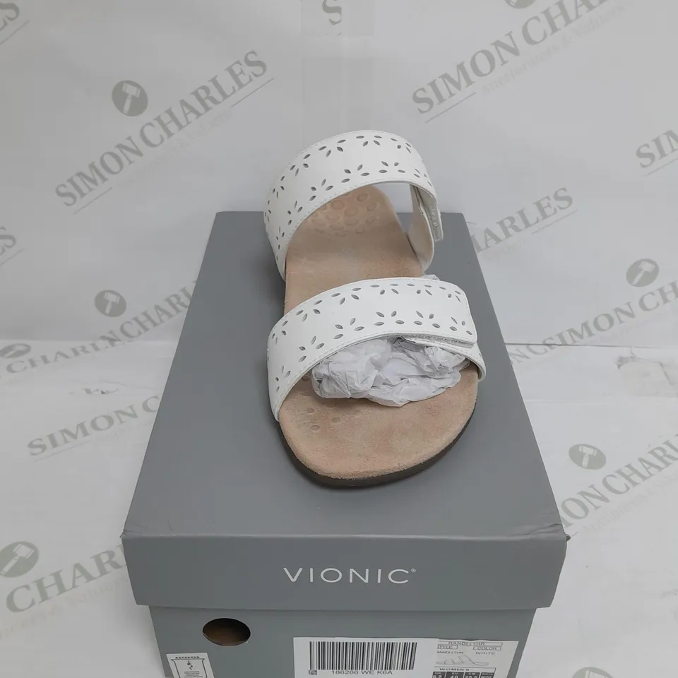 BOXED VIONIC BLACK REST SANDALS IN WHITE - WOMENS 6.5