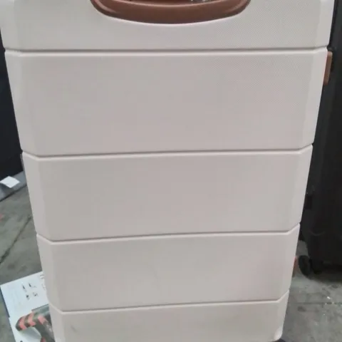 LUGG JETSET TRAVEL SUITCASE CREAM&BROWN 